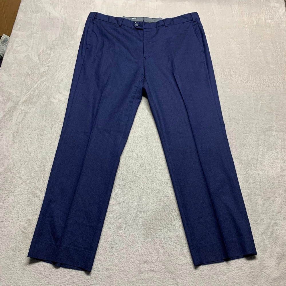 J.Hilburn Dress Pants Mens 40x29 Blue Italian‎ Fabric Vitale Barberis Canonico